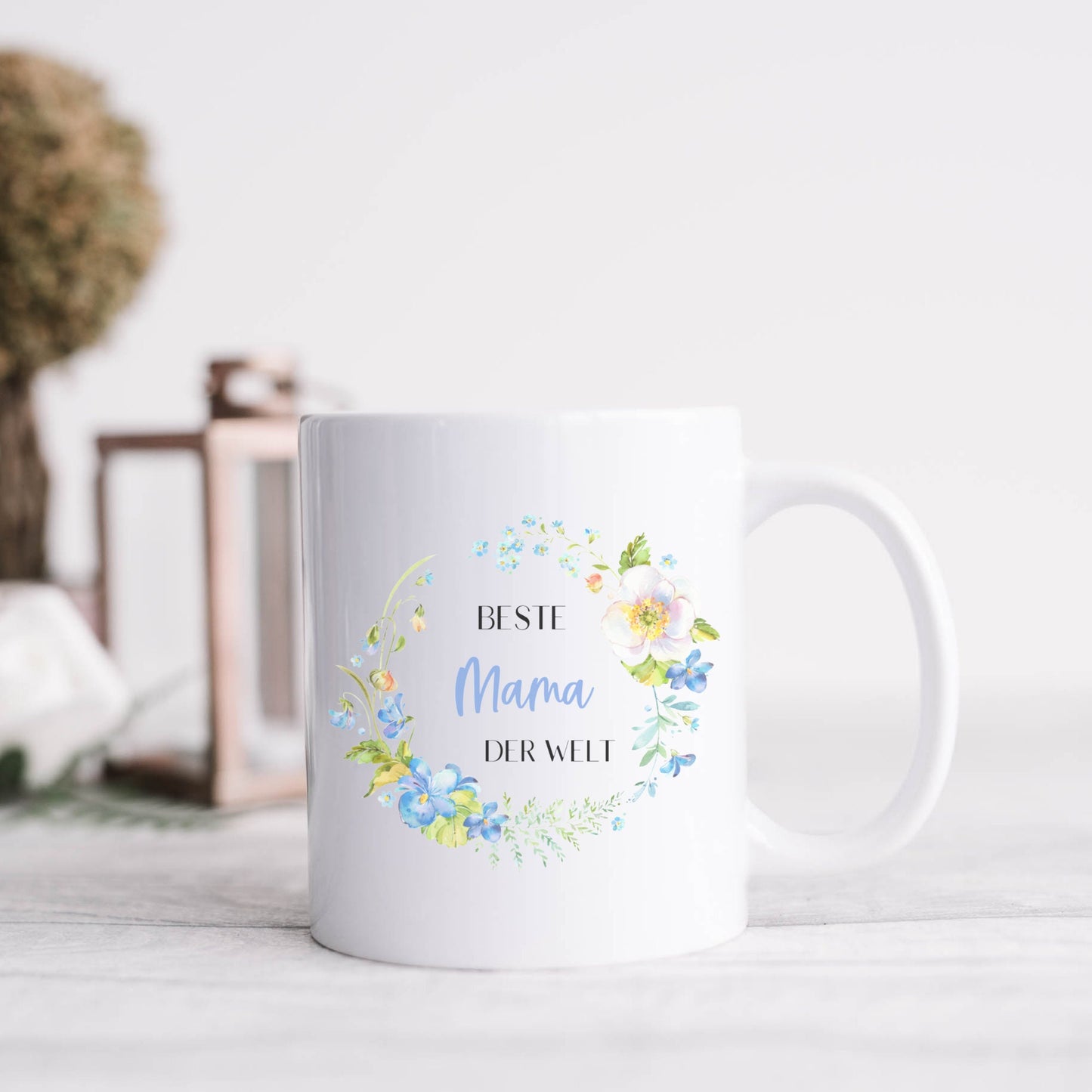 Tasse Mama Freundin Schwesterherz mit Frühlingsblumen - personalisiert - Geschenk Dankeschön für die Hebamme, Erzieherin Lehrerin