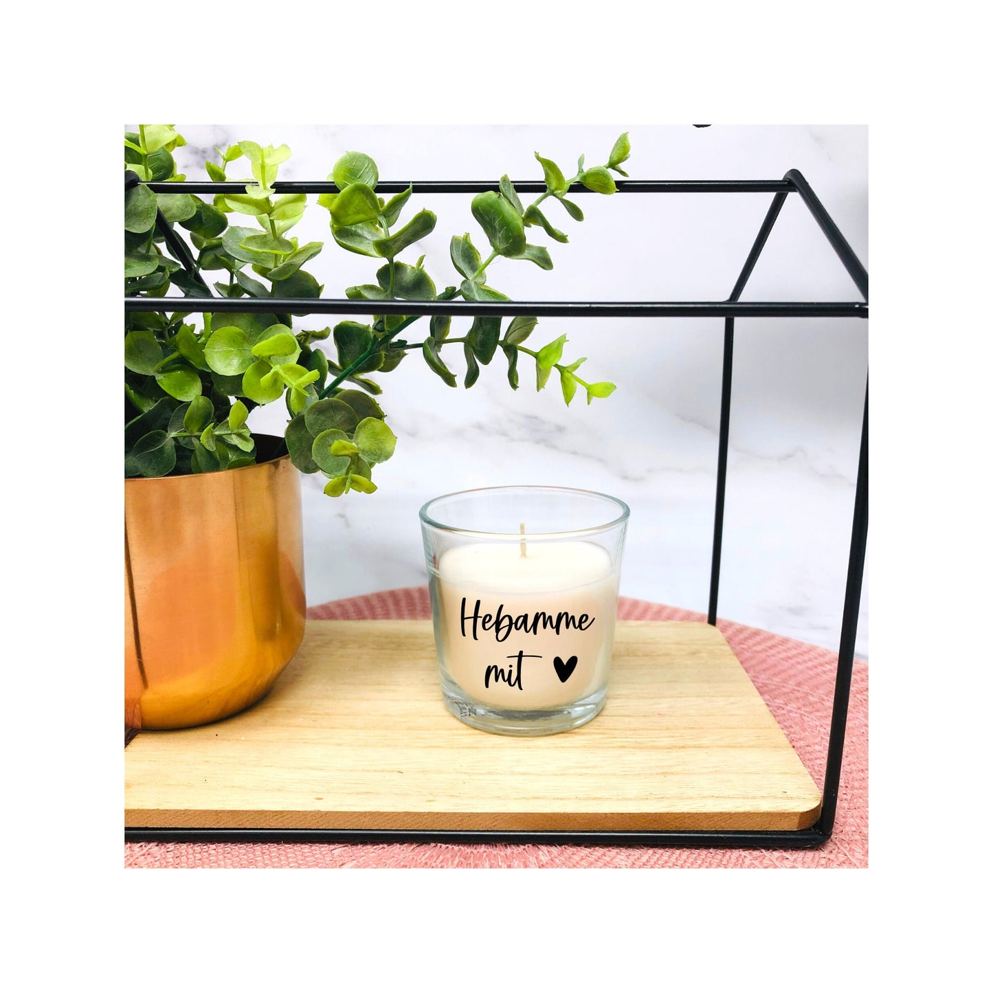 Kerze Duftkerze im Glas Vanille personalisiert mit Namen - Geschenk Hebamme Erzieherin Lehrerin Danke sagen