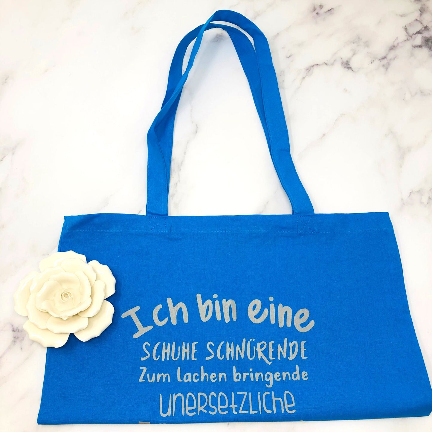 Baumwolltasche Stofftasche für die Erzieherin - blau - Dankeschön - Abschiedsgeschenk Kita