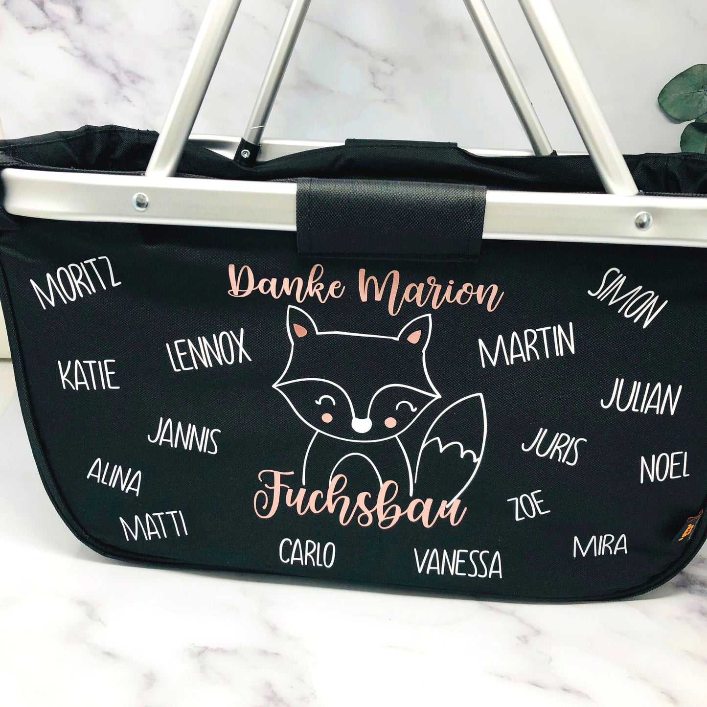 Abschiedsgeschenk für die Lehrerin - individueller Einkaufskorb